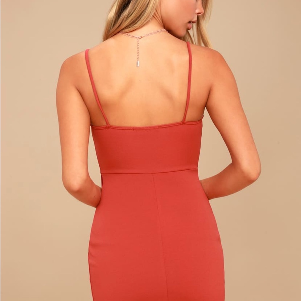 Lulus Forever Your Girl Rust Red Bodycon Dress
